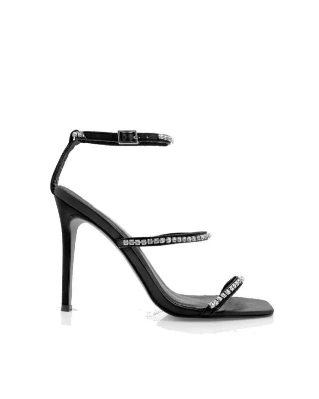 GIULIANA - BLACK SATIN-DIAMANTE sold by Billini