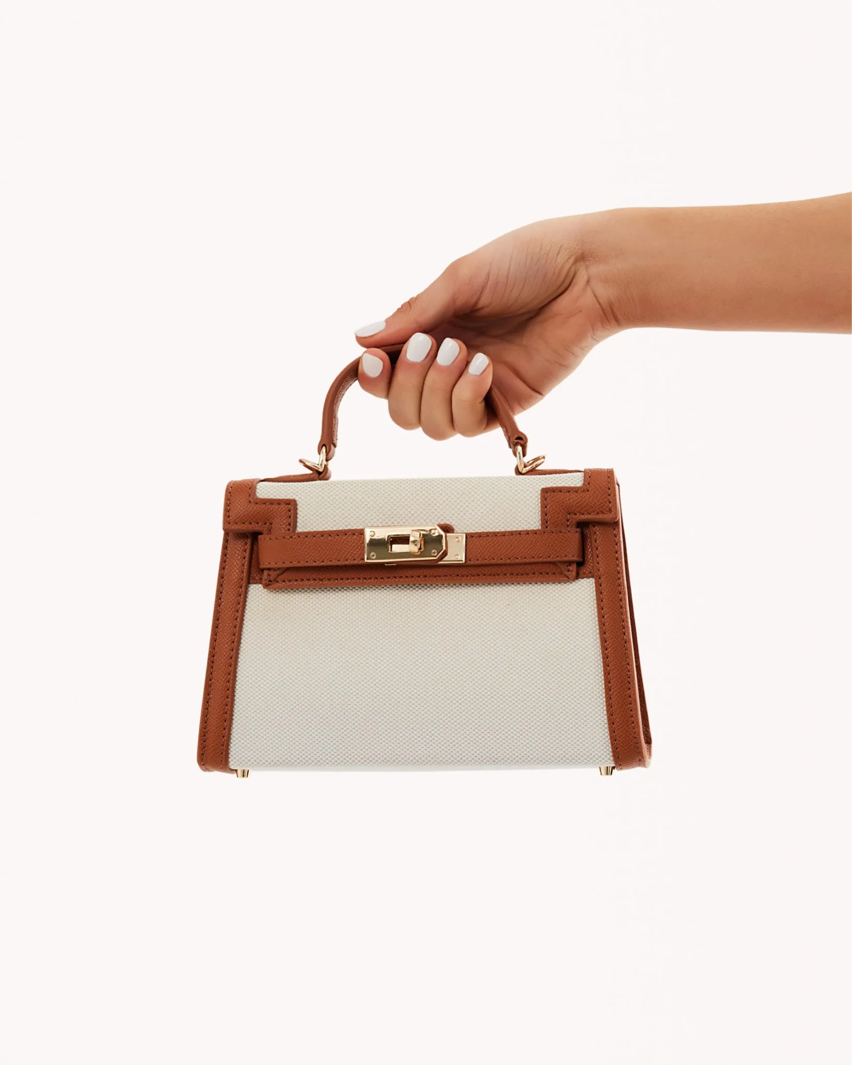 HARIETTE HANDLE BAG - NATURAL LINEN-TAN sold by Billini product image thumbnail 3