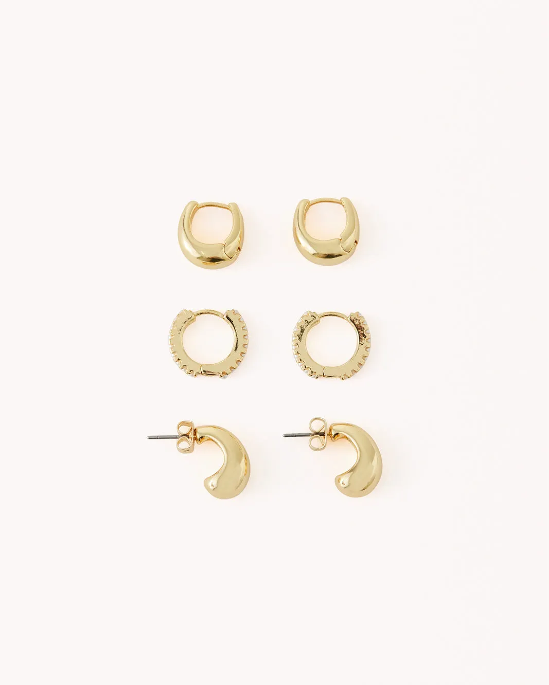 EVERLEIGH EARRING 3 PACK - GOLD PLATED 18K sold by Billini product image thumbnail 2