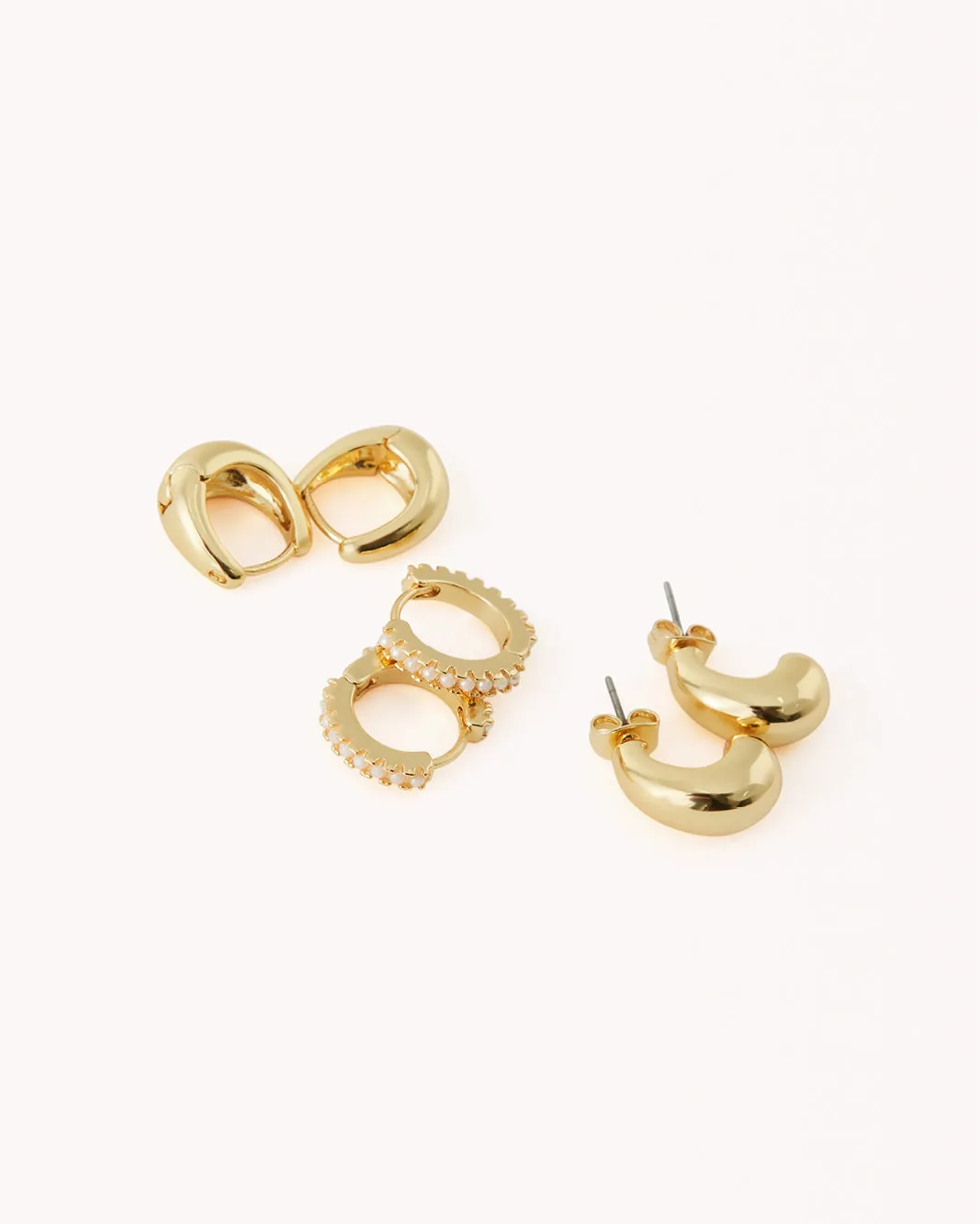 EVERLEIGH EARRING 3 PACK - GOLD PLATED 18K sold by Billini product image thumbnail 4