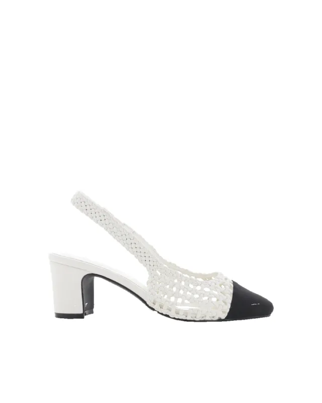 FLORIS - WHITE-BLACK GROSGRAIN sold by Billini