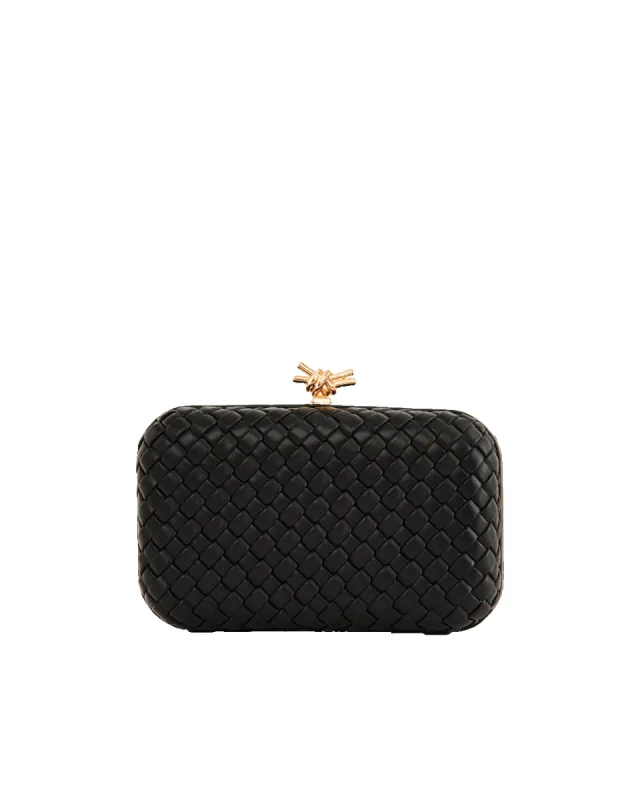 NEVEAH WOVEN CLUTCH - BLACK sold by Billini