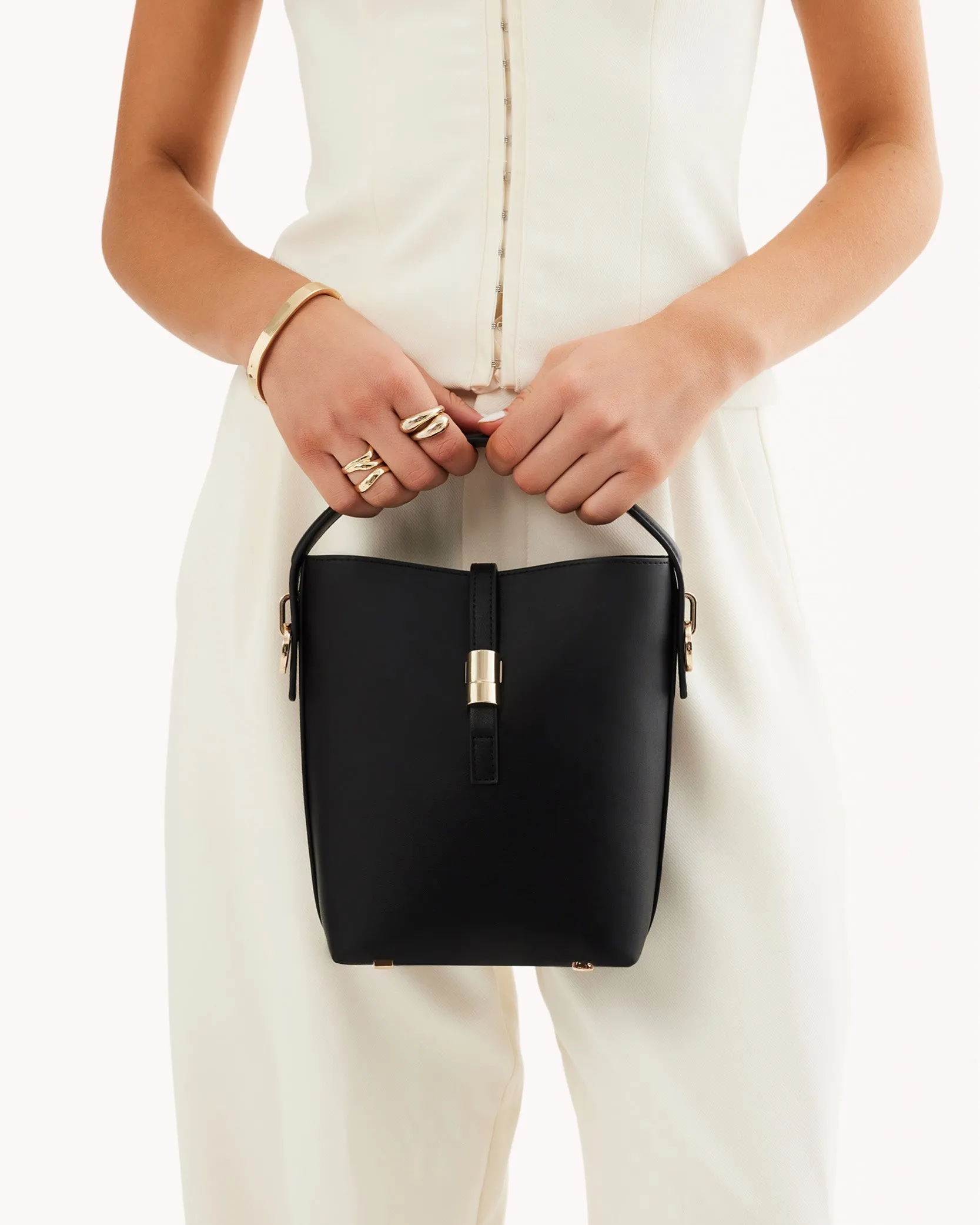 HAZEL HANDLE BAG - BLACK sold by Billini