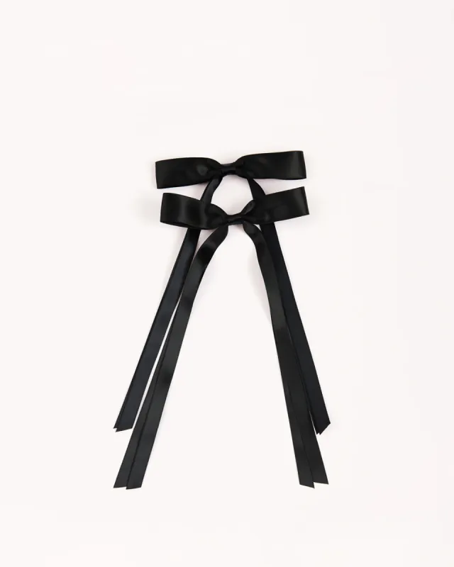 BOW HAIR CLIP 2 PACK - BLACK sold by Billini
