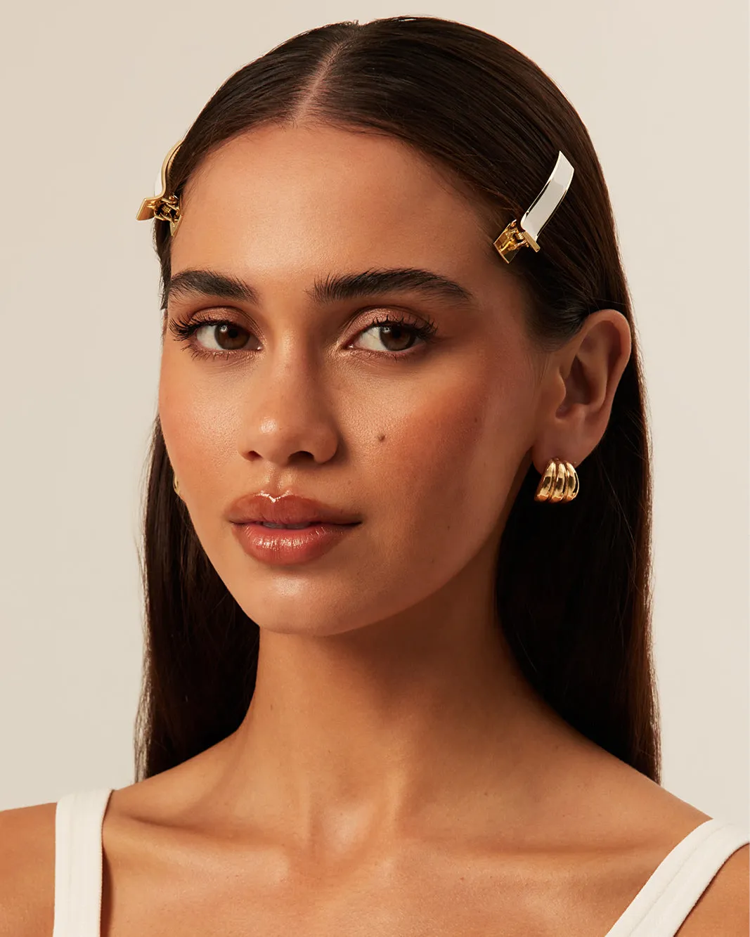 ENAMEL HAIR CLIP - WHITE sold by Billini product image thumbnail 4