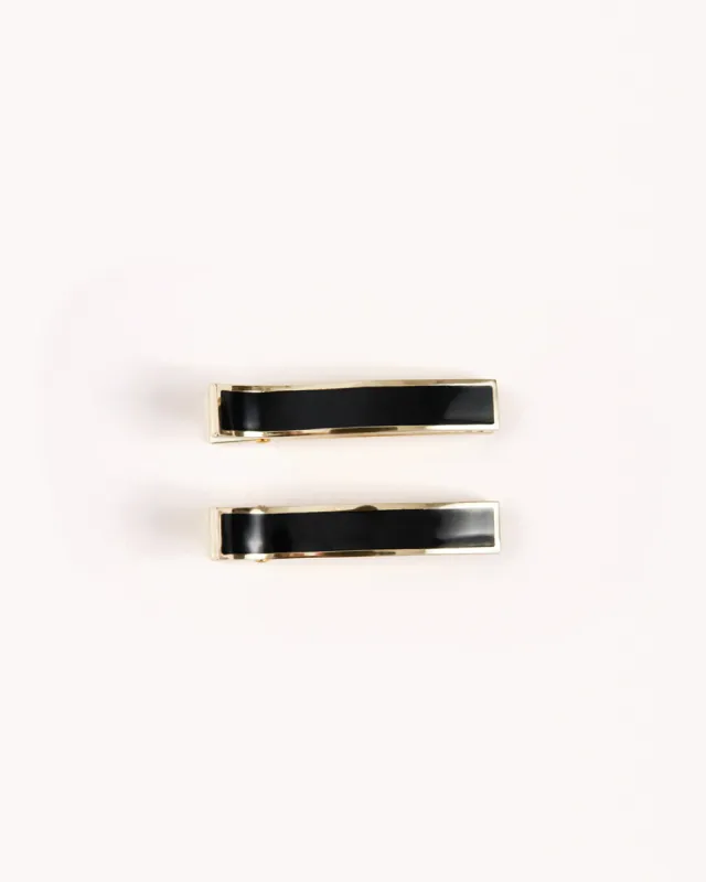 ENAMEL HAIR CLIP - BLACK sold by Billini