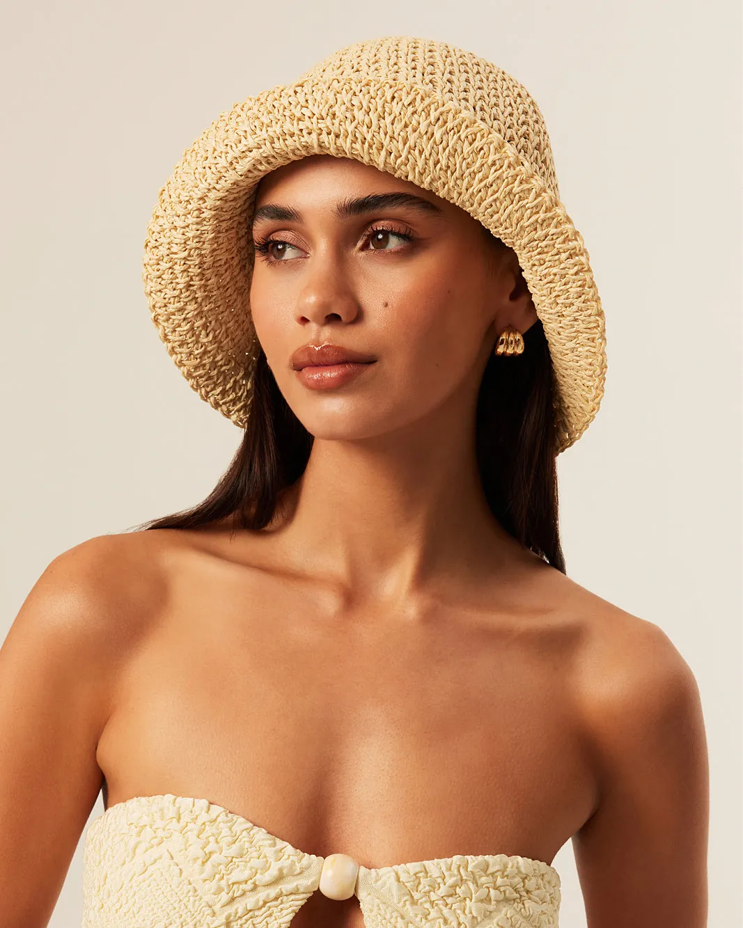 STRAW BUCKET HAT - NATURAL RAFFIA sold by Billini product image thumbnail 4