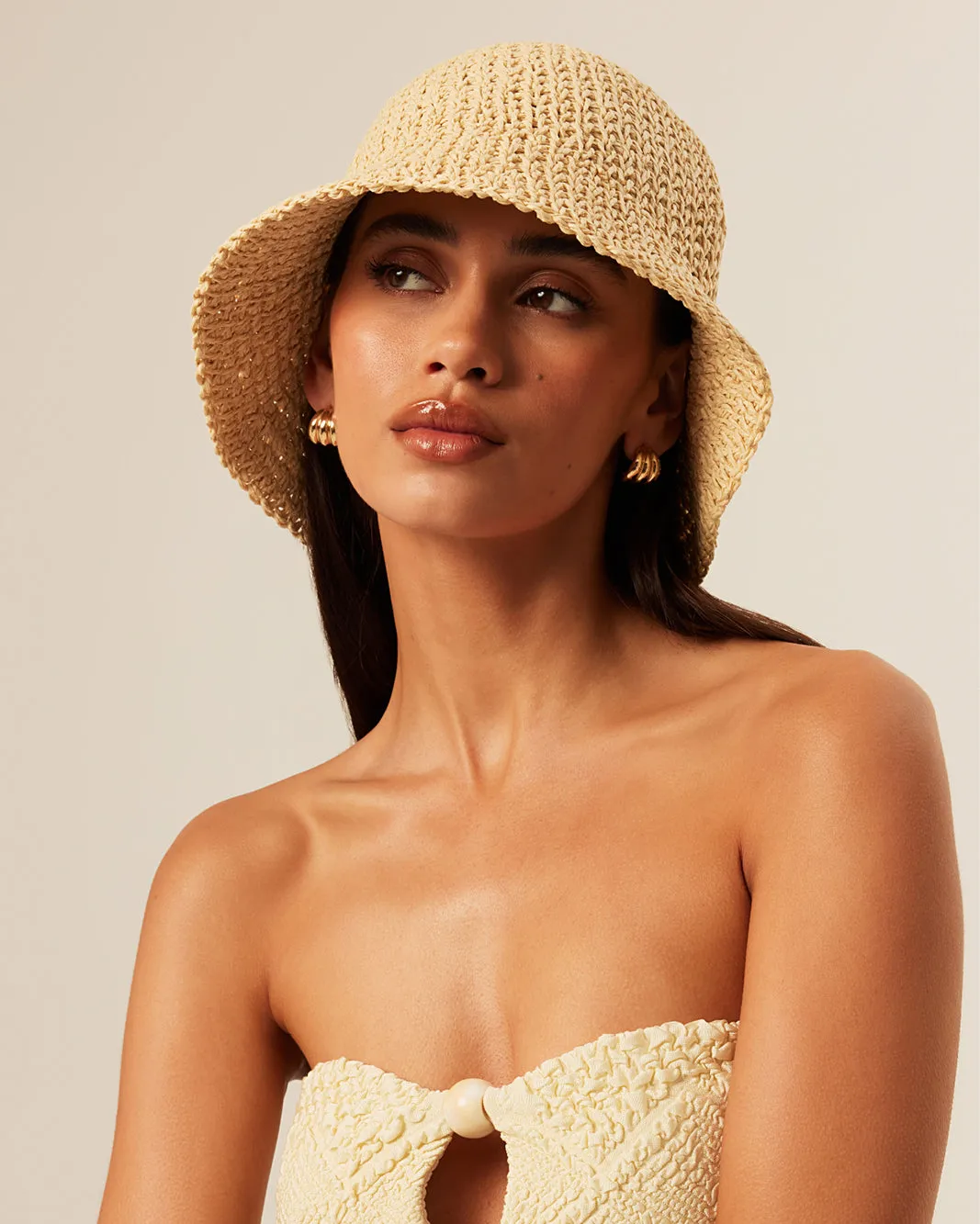 STRAW BUCKET HAT - NATURAL RAFFIA sold by Billini