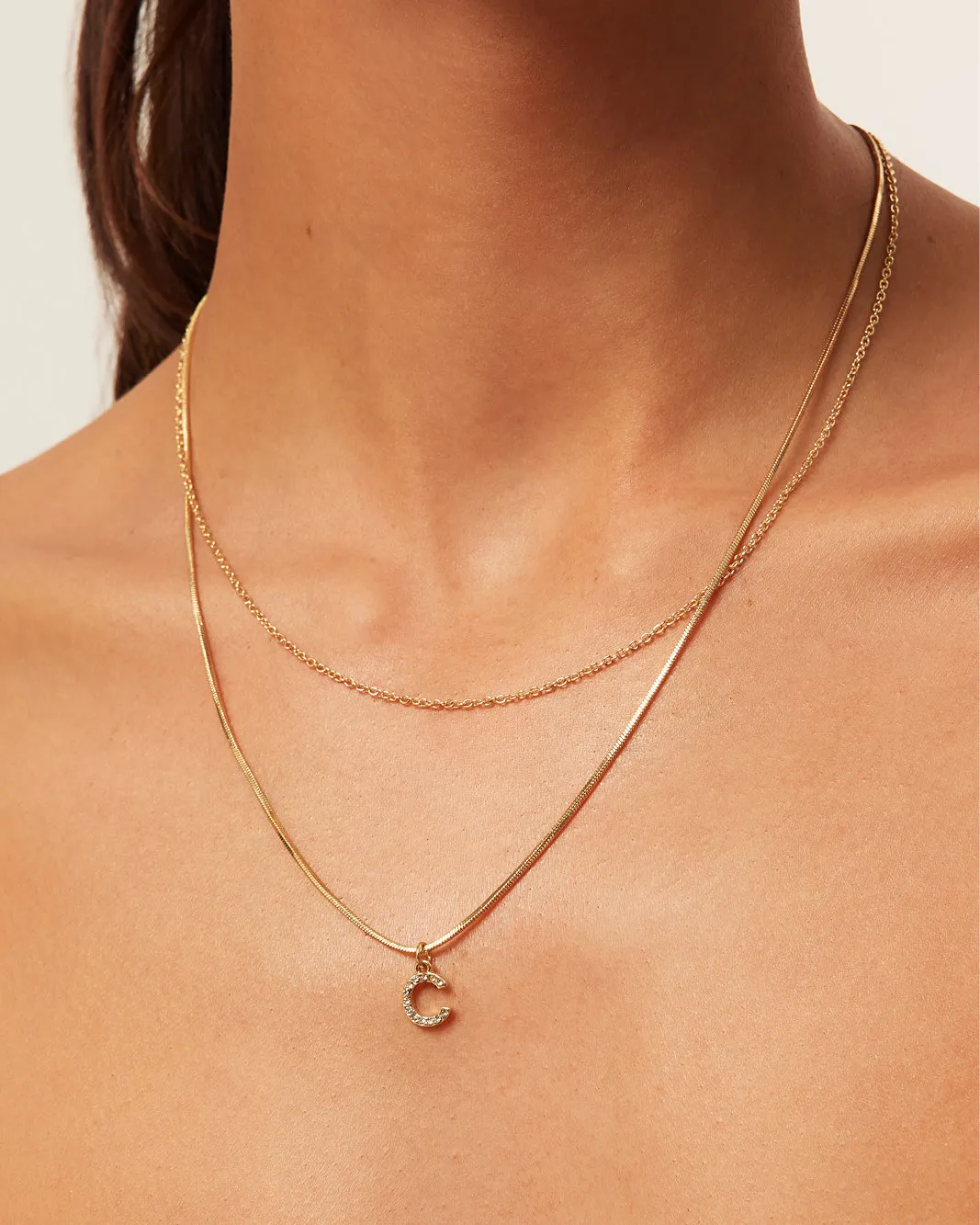 INITIAL NECKLACE - GOLD sold by Billini product image thumbnail 4