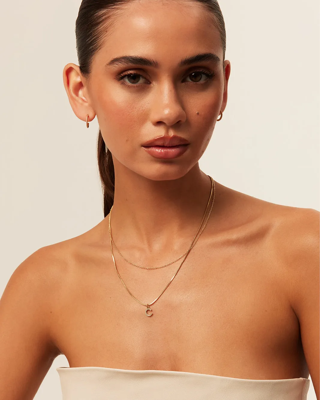 INITIAL NECKLACE - GOLD sold by Billini product image thumbnail 5