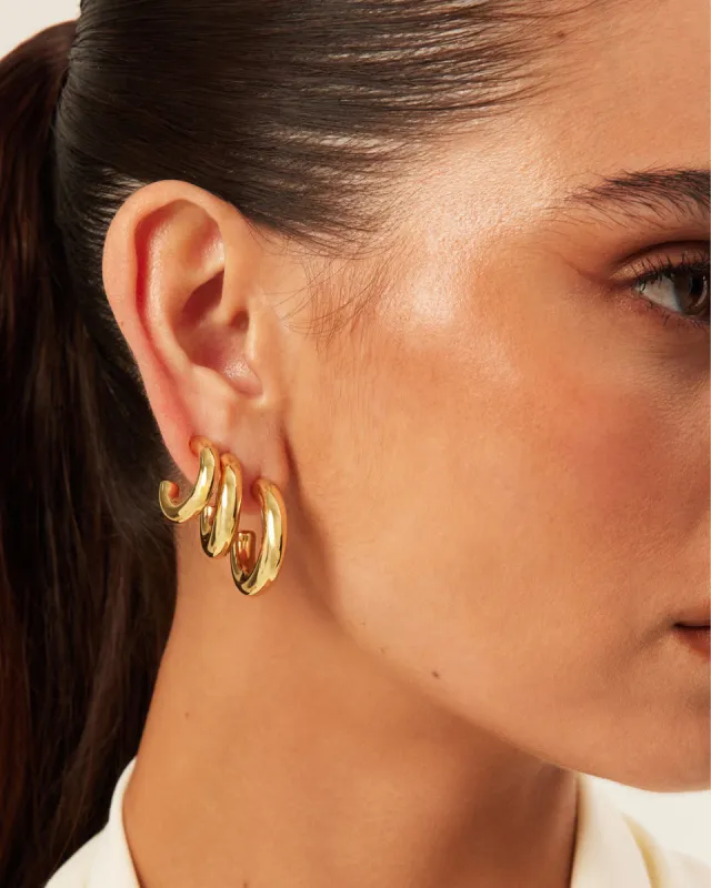 TENILLE EARRINGS 3 PACK - GOLD PLATED 18K sold by Billini