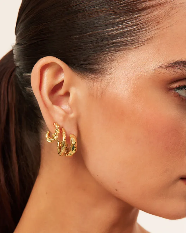 HAISLEY EARRINGS 3 PACK - GOLD PLATED 18K sold by Billini