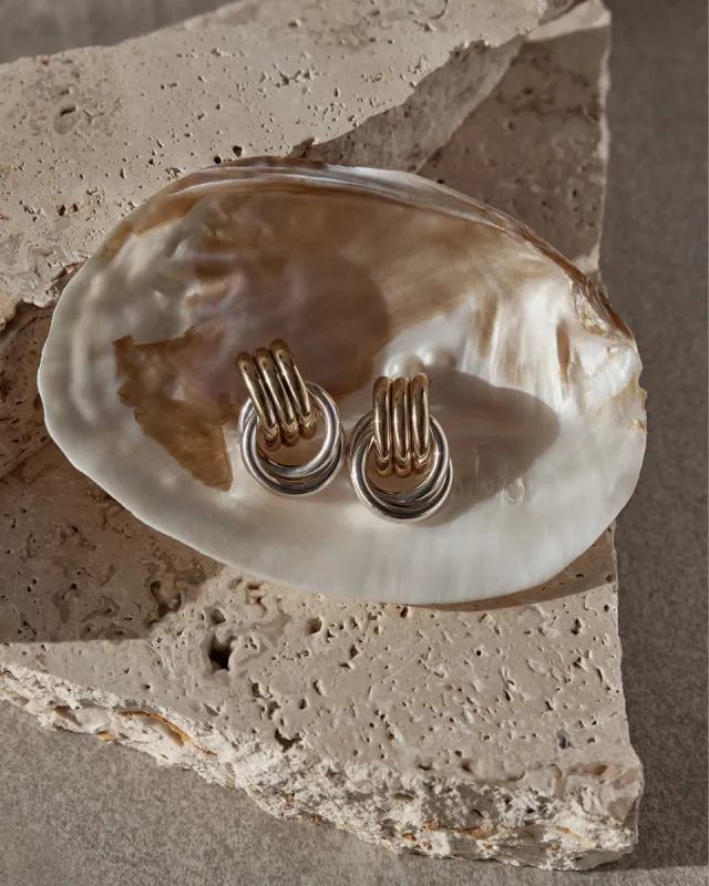 ANTHE EARRING - GOLD-SILVER sold by Billini