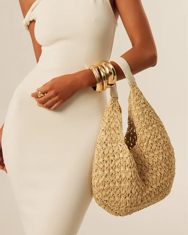 JASMINE SHOULDER BAG - NATURAL RAFFIA sold by Billini