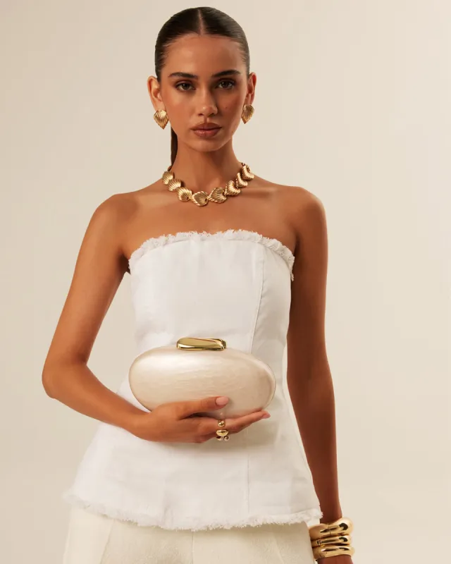 AMINA CLUTCH BAG - IVORY sold by Billini