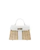 HARIETTE RATTAN HANDLE BAG - RATTAN-WHITE sold by Billini