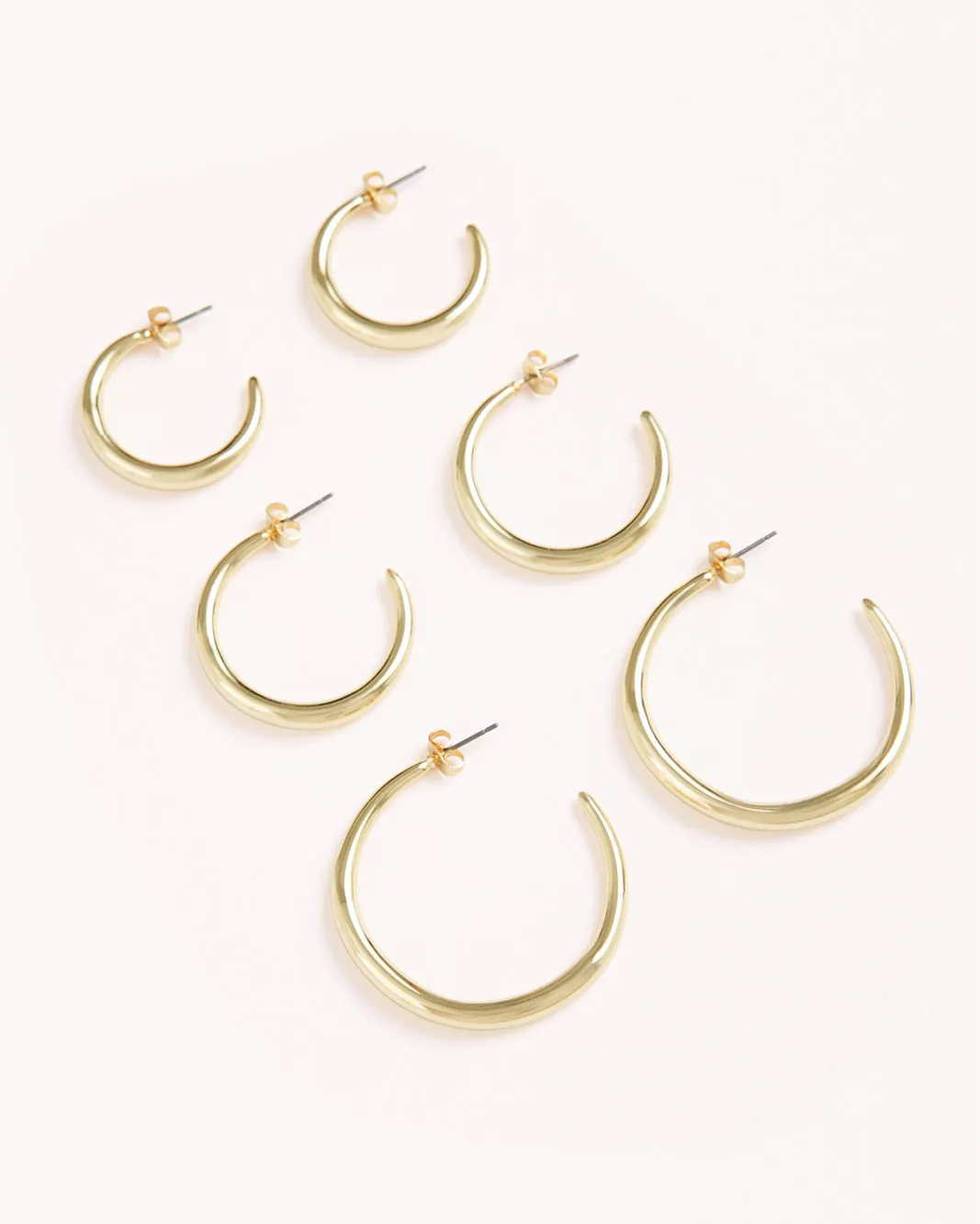CARISSA EARRINGS 3 PACK - GOLD PLATED 18K sold by Billini