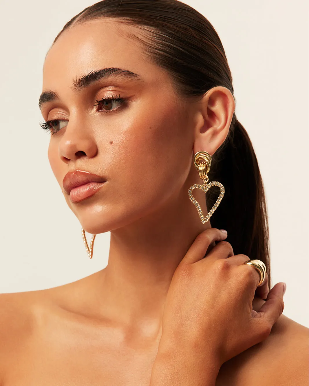 KEELY EARRINGS - GOLD-DIAMANTE sold by Billini product image thumbnail 3