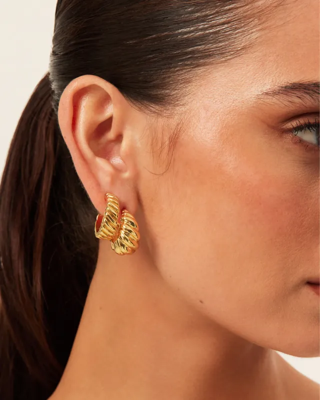 ROCHELLE EARRINGS 2 PACK - GOLD PLATED 18K sold by Billini