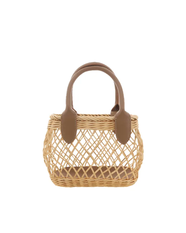 HOLIDAY HANDLE BAG - NATURAL RATTAN-TAN sold by Billini