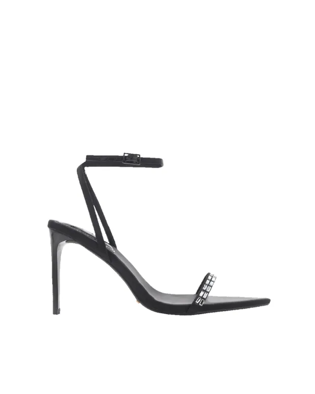 LEONORA - BLACK SATIN-DIAMANTE sold by Billini