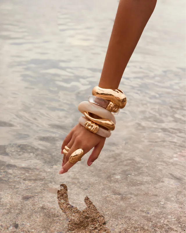 MIRA BANGLE - CREAM TORT sold by Billini