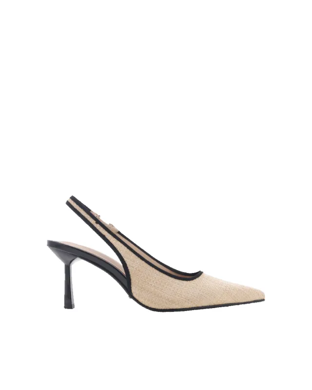 IVIE - NATURAL RAFFIA-BLACK sold by Billini