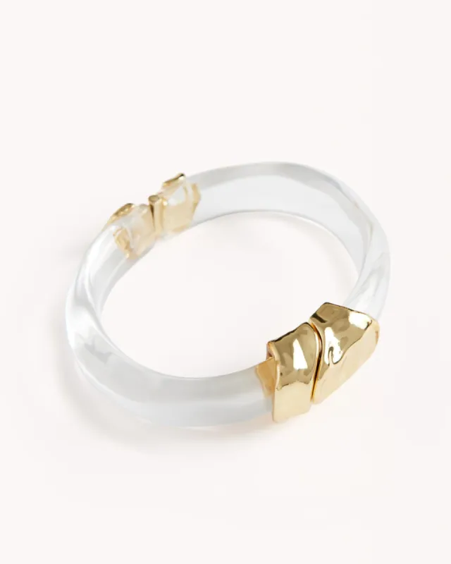 ARIAH BANGLE - CLEAR-GOLD PLATED 18K sold by Billini