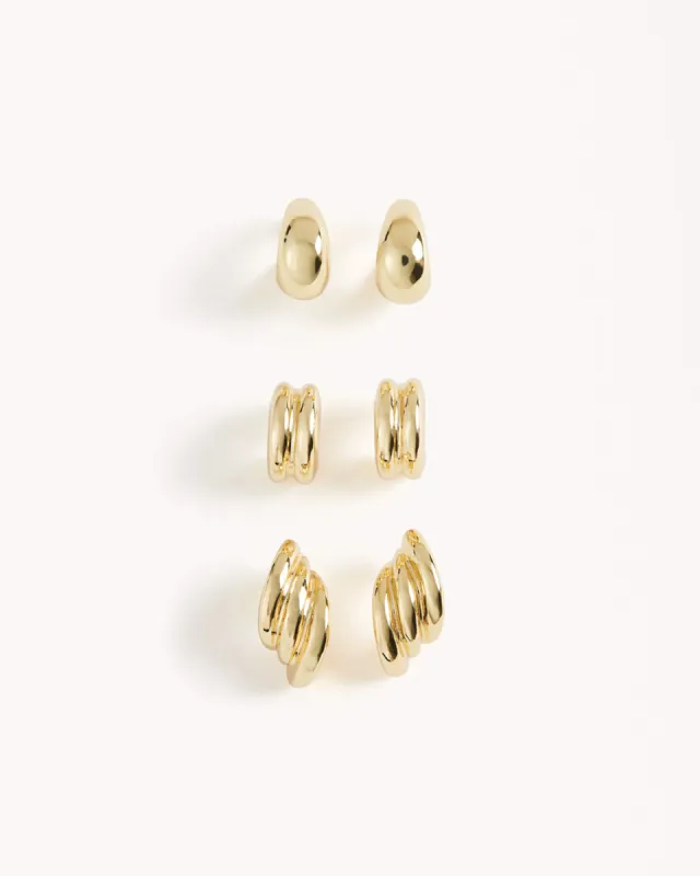 EMERY EARRINGS 3 PACK - GOLD PLATED 18K sold by Billini