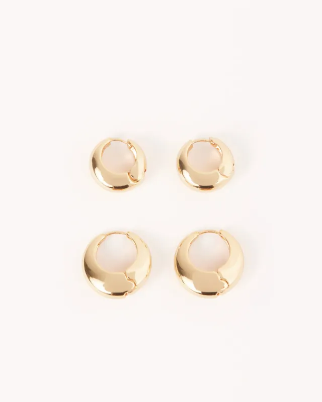 MYA EARRINGS 2 PACK - GOLD PLATED 18K sold by Billini