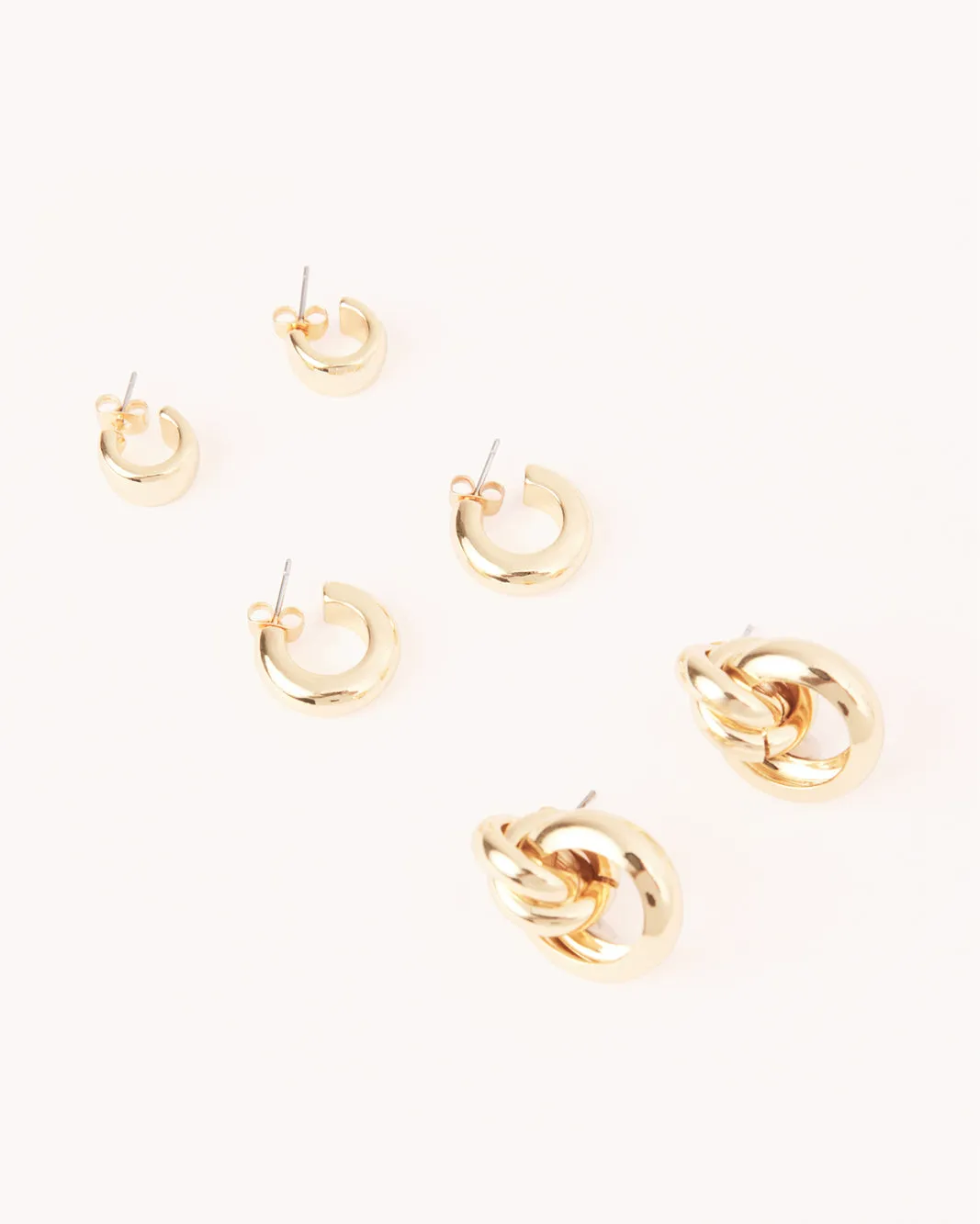 TRINITY EARRINGS 3 PACK - GOLD PLATED 18K sold by Billini product image thumbnail 2