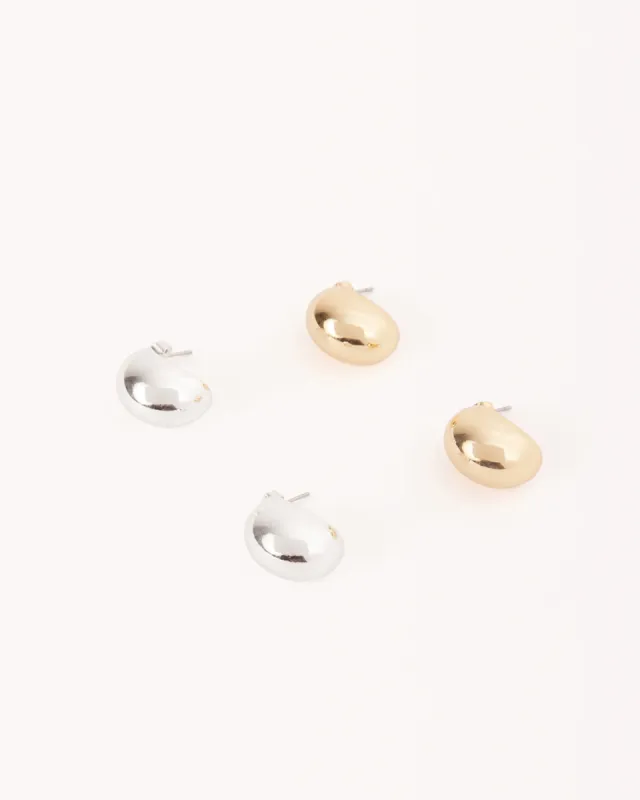 ELENA EARRINGS 2 PACK - GOLD PLATED 18K-STERLING SILVER sold by Billini
