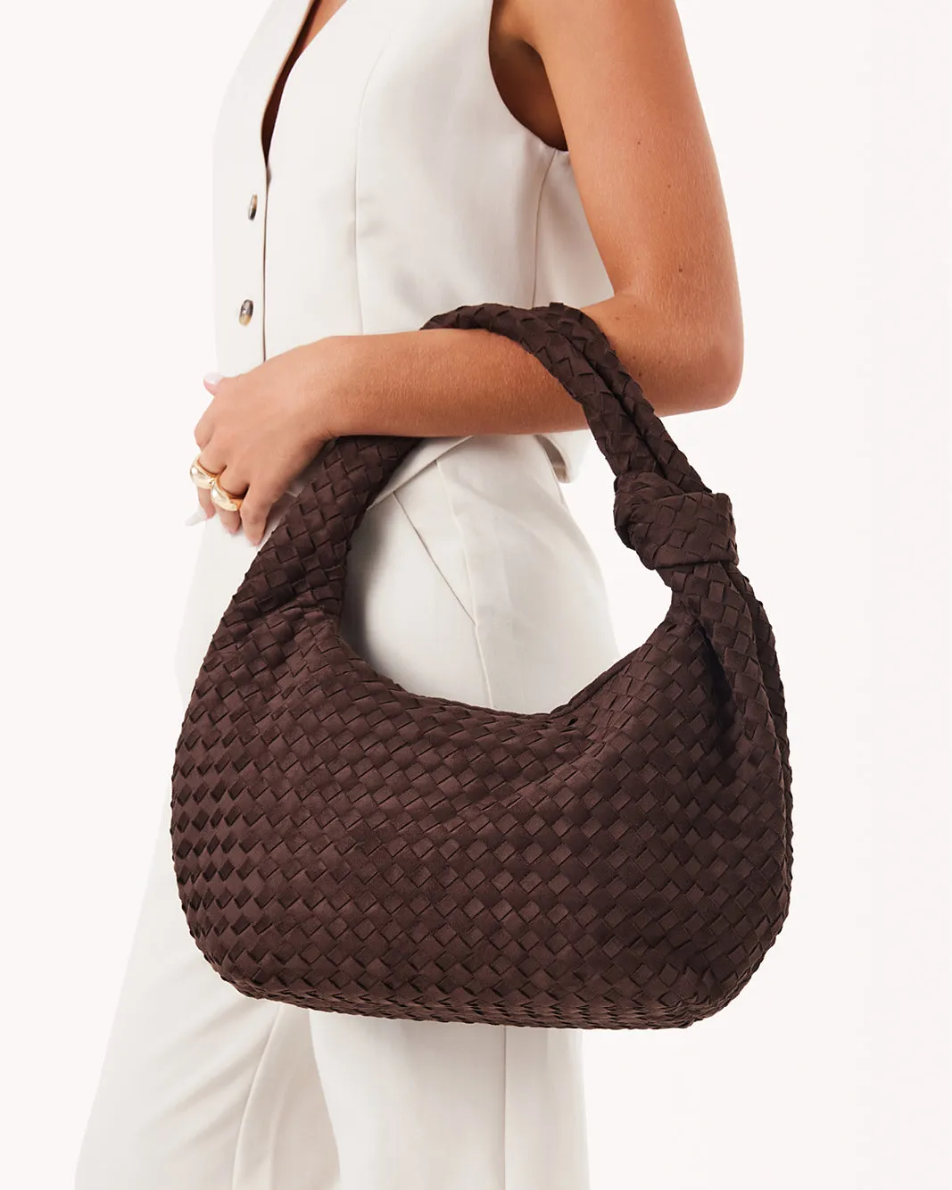 KENYA SHOULDER BAG - DARK CACAO SUEDE sold by Billini product image thumbnail 3