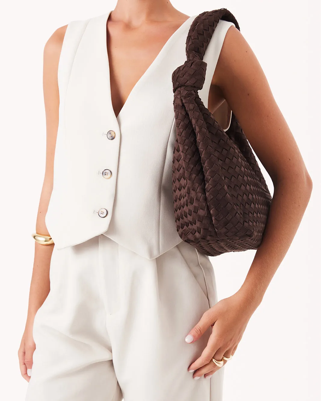 KENYA SHOULDER BAG - DARK CACAO SUEDE sold by Billini product image thumbnail 2