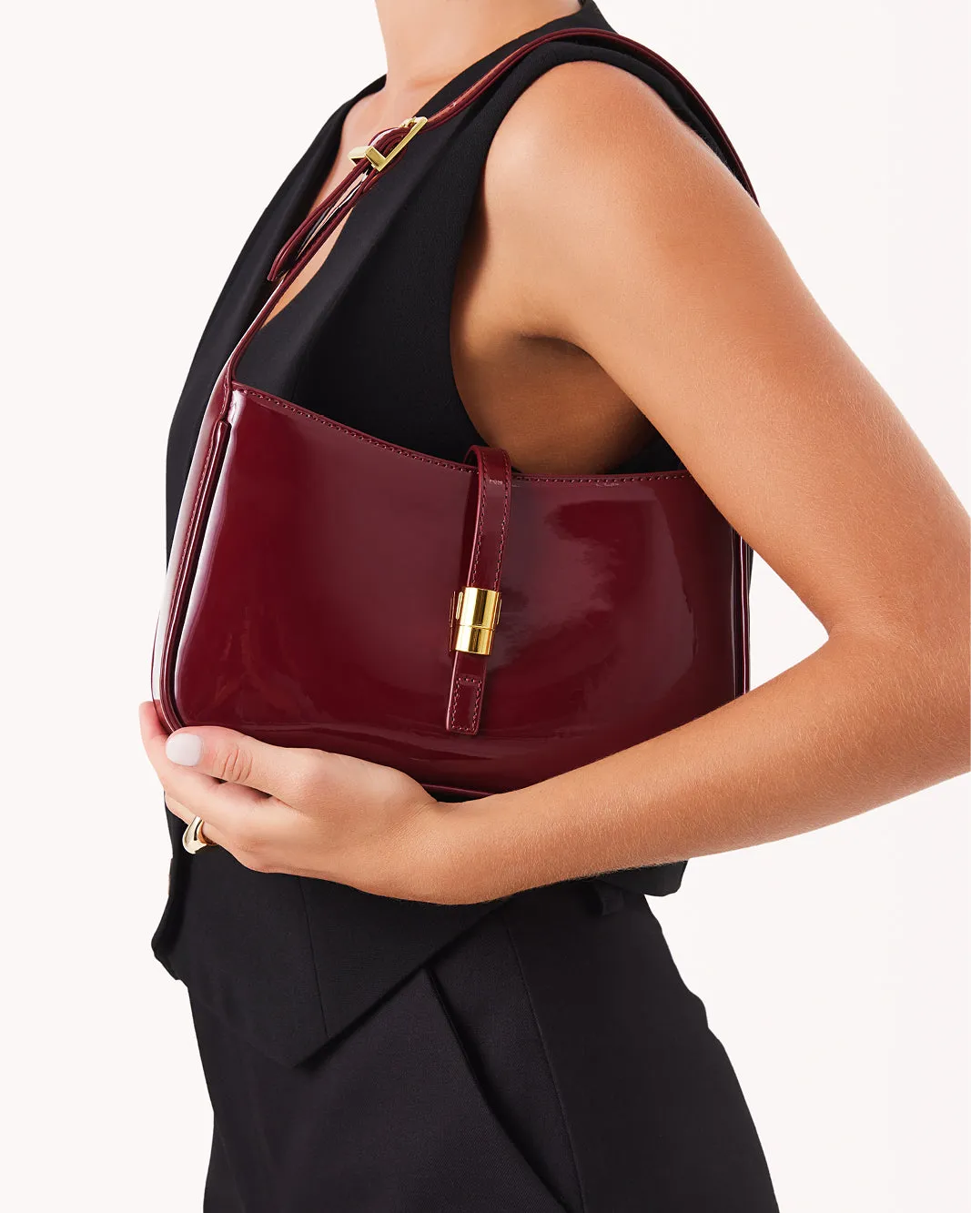 CLARA SHOULDER BAG - CHERRY RED PATENT sold by Billini product image thumbnail 2