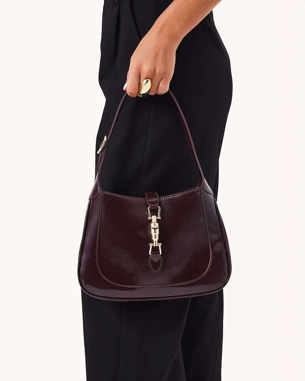 ALIX SHOULDER BAG - MULBERRY CRINKLE PATENT sold by Billini