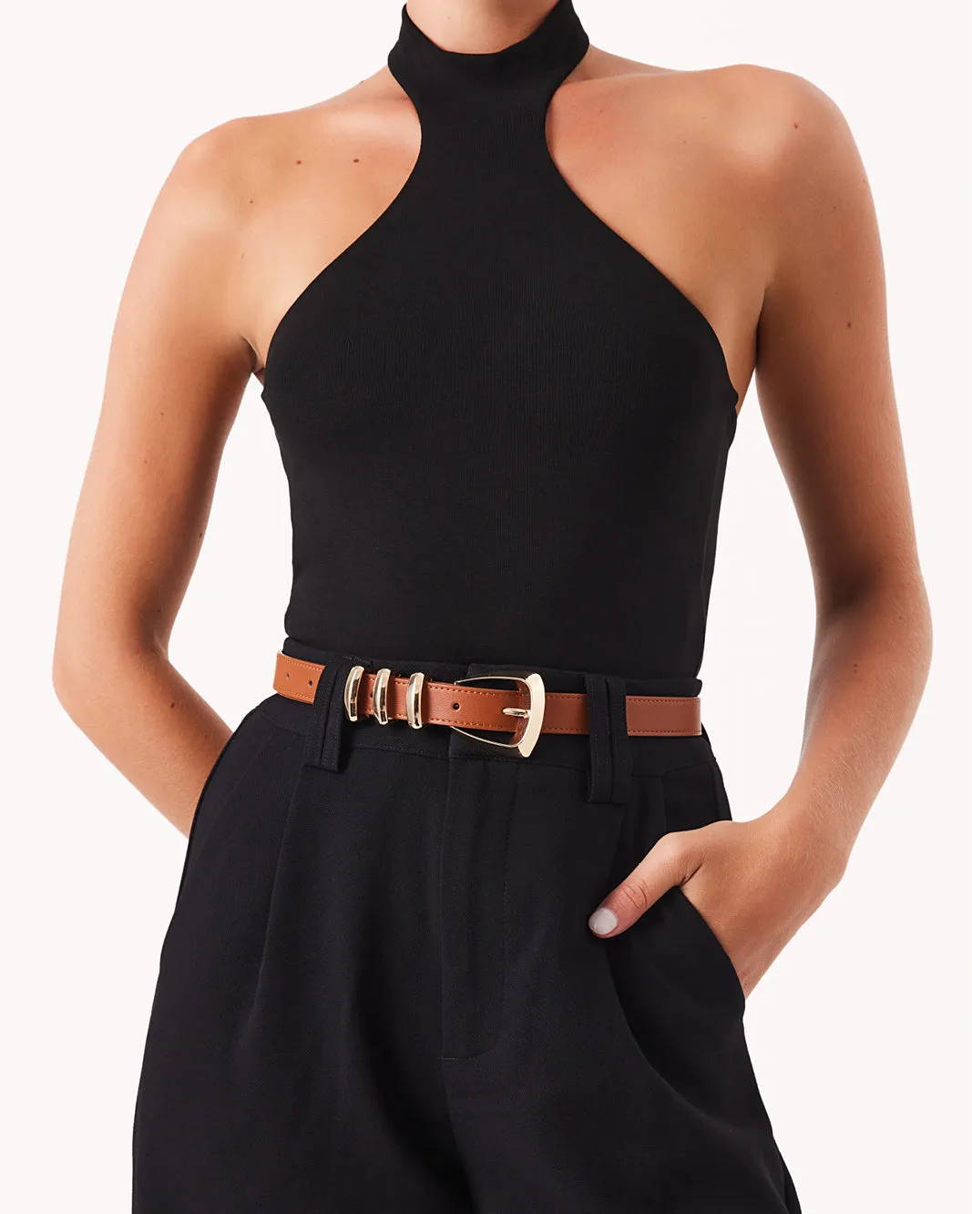 CHARLOTTE BELT - TAN-GOLD sold by Billini