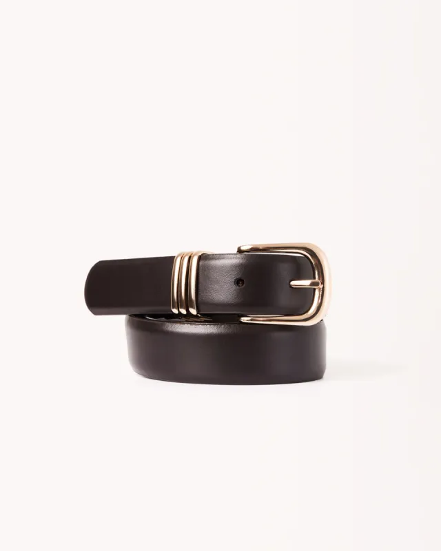 CASSIDY BELT - DARK CACAO-GOLD sold by Billini