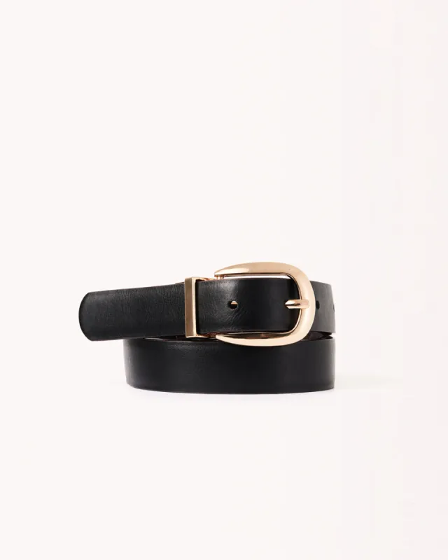 CAROLINE REVERSIBLE BELT - MERLOT PATENT-BLACK-GOLD sold by Billini