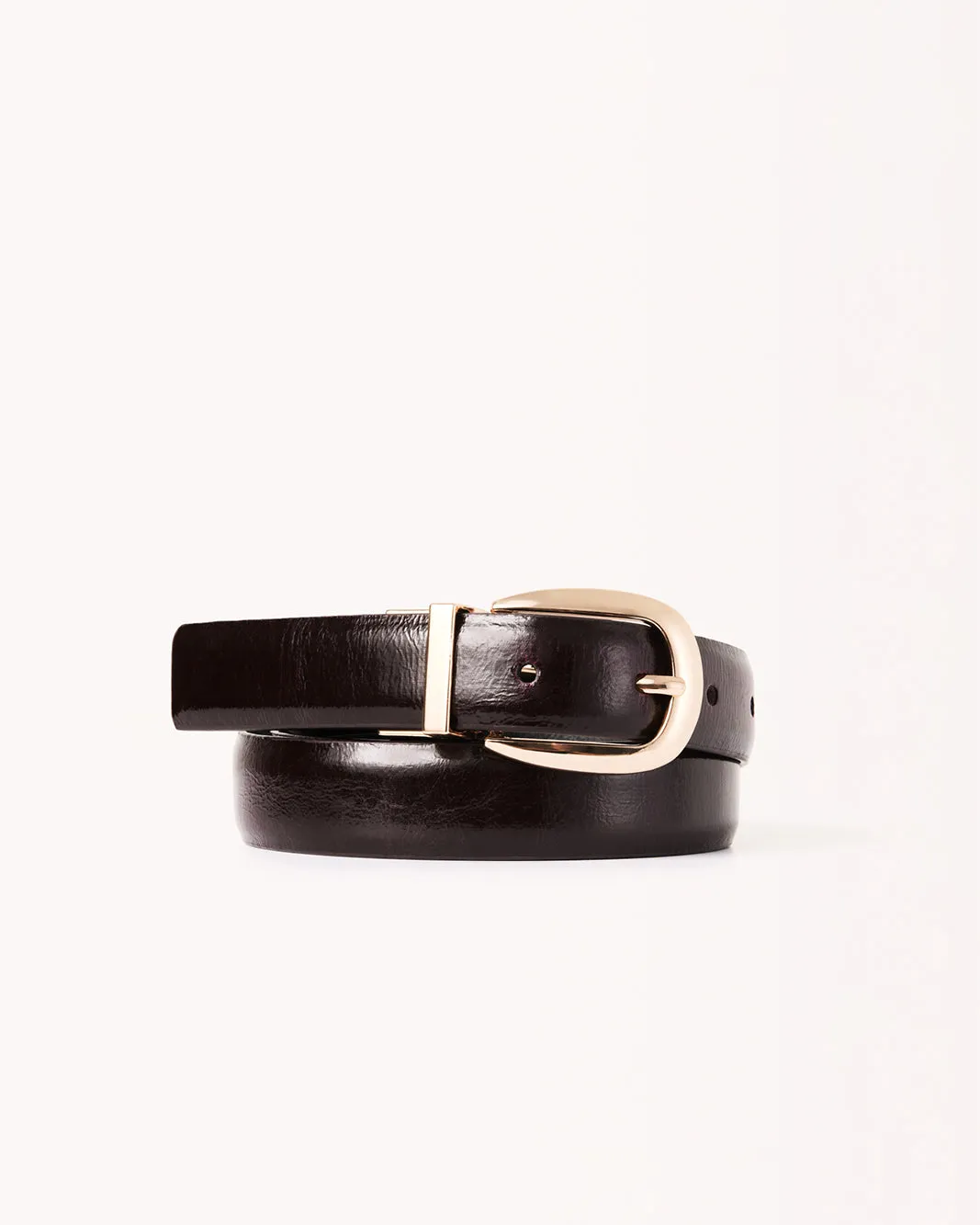 CAROLINE REVERSIBLE BELT - MERLOT PATENT-BLACK-GOLD sold by Billini product image thumbnail 2