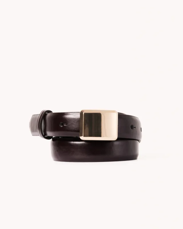 COBY BELT - MERLOT SHINE-GOLD sold by Billini