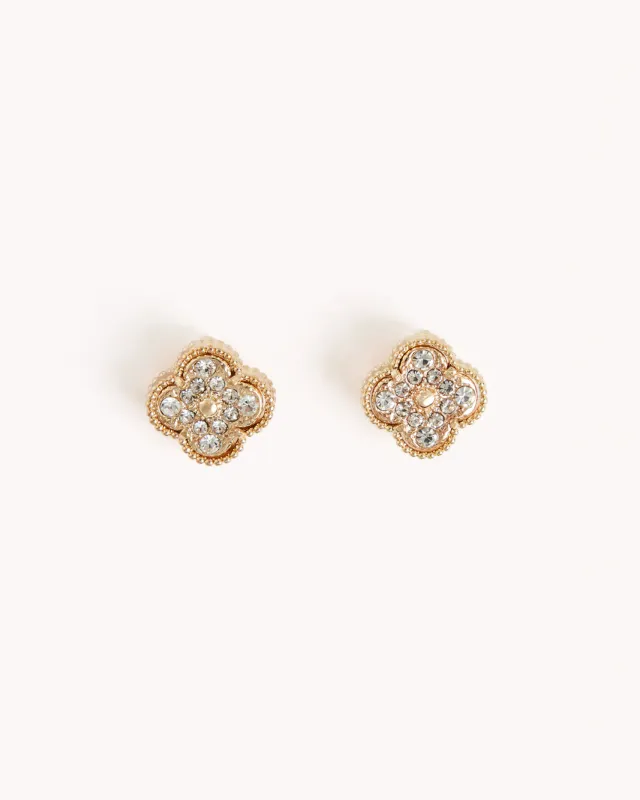 VANESSA EARRINGS - GOLD-DIAMANTE sold by Billini