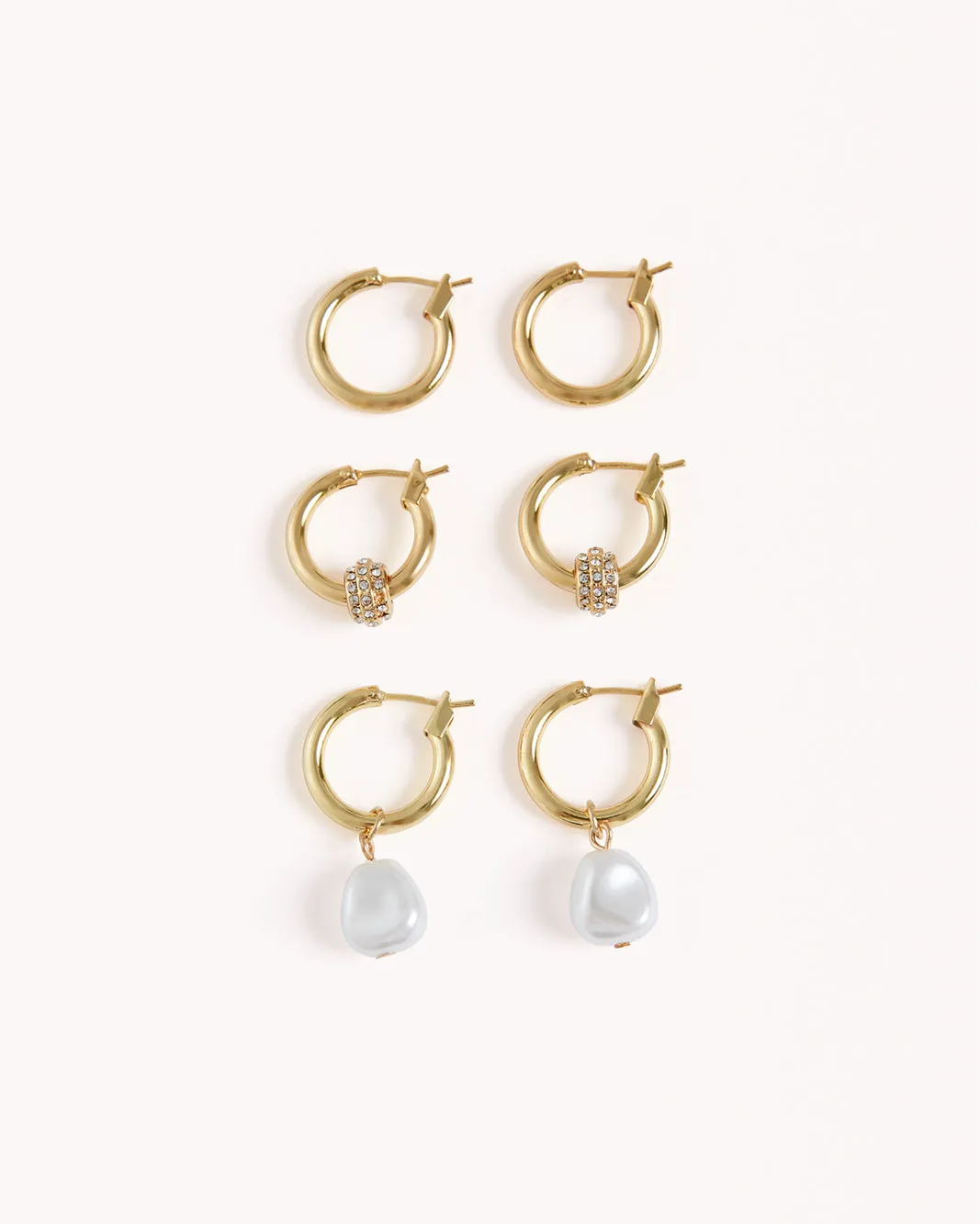 EMMY 3 PACK EARRINGS - GOLD PLATED 18K sold by Billini