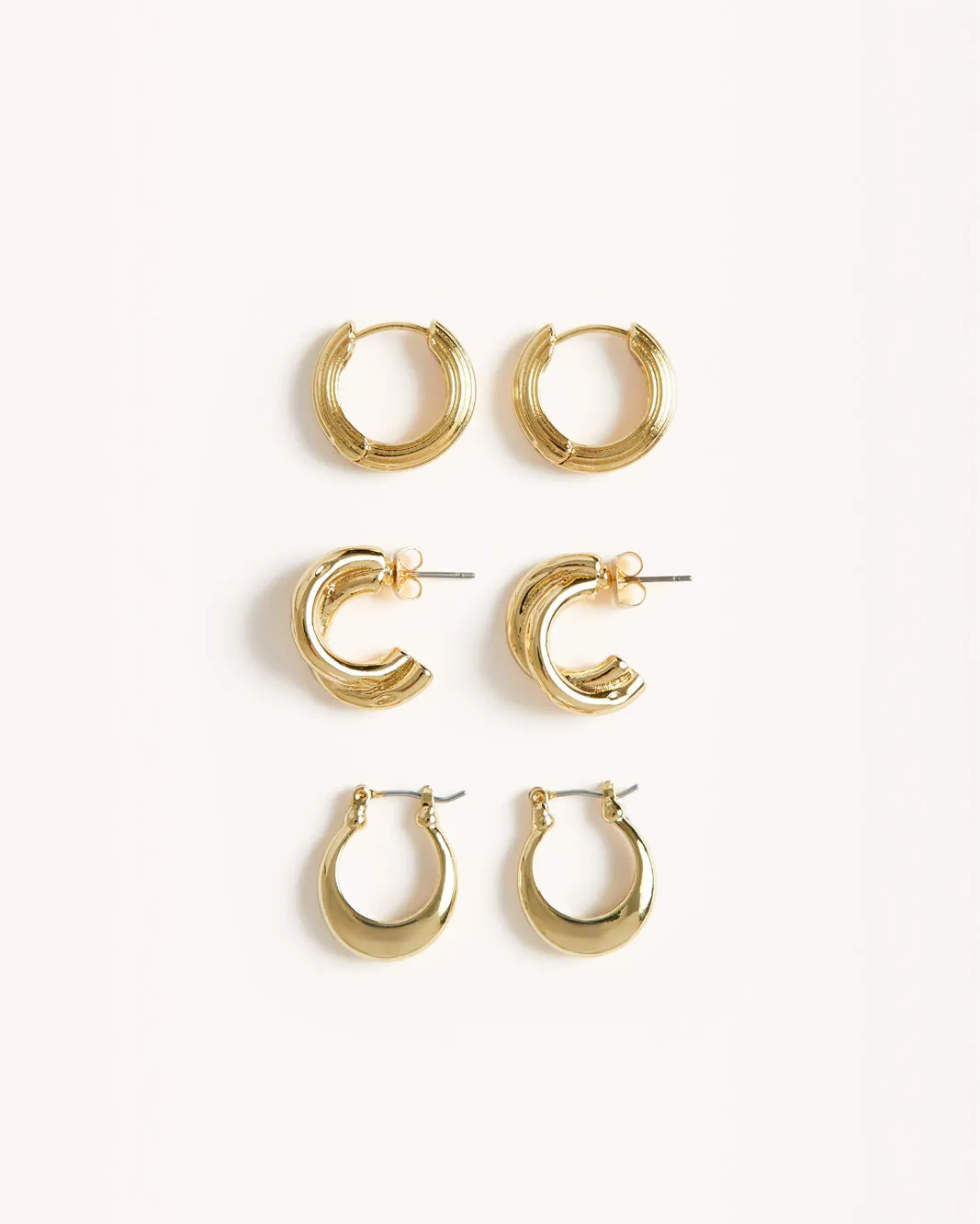 ANITA 3 PACK EARRINGS - GOLD PLATED 18K sold by Billini