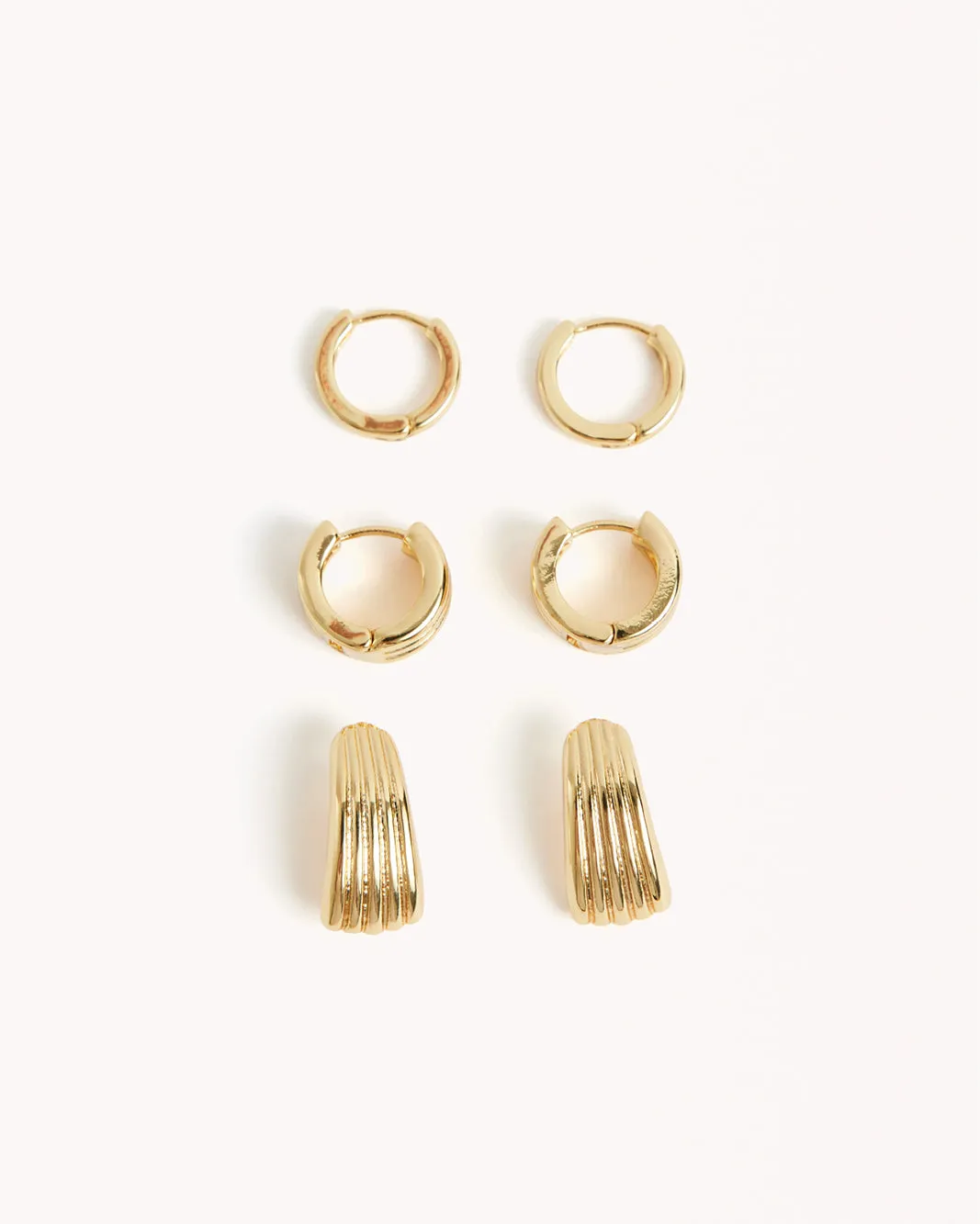 MILEY 3 PACK EARRINGS - GOLD PLATED 18K sold by Billini