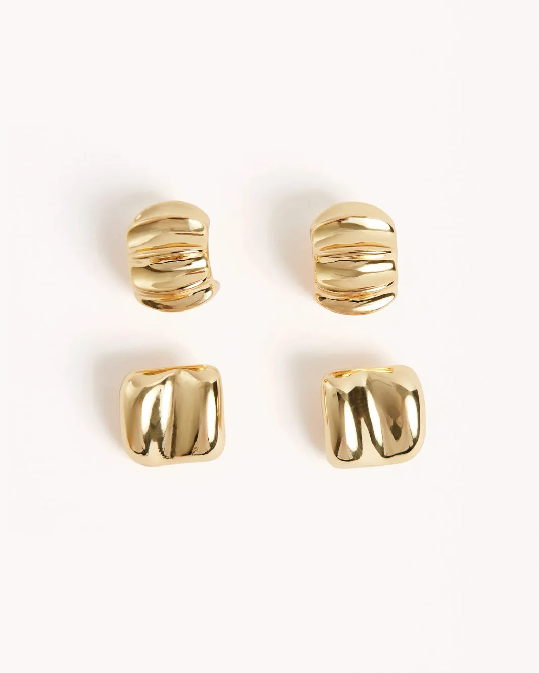 MIRIAM 2 PACK EARRINGS - GOLD PLATED 18K sold by Billini