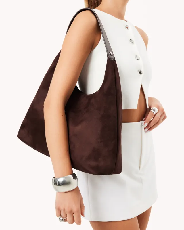 TAMMY SHOULDER BAG - CHOCOLATE SUEDE sold by Billini