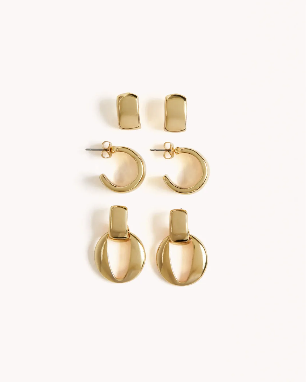 DELPHINE 3 PACK EARRINGS - GOLD PLATED 18K sold by Billini product image thumbnail 4