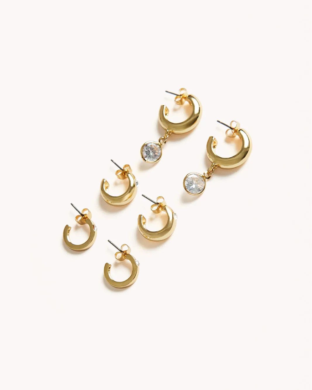AMARA 3 PACK EARRINGS - GOLD PLATED 18K sold by Billini product image thumbnail 3
