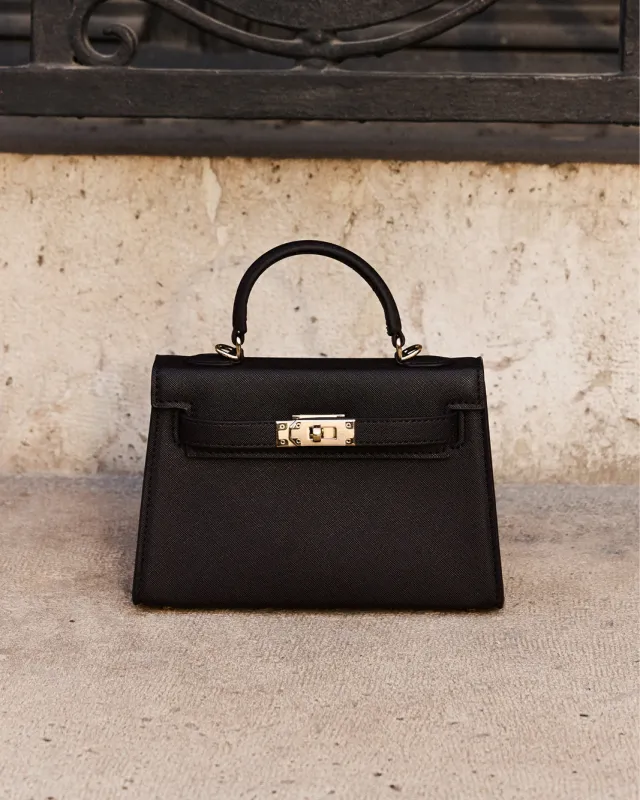 HARIETTE HANDLE BAG - DARK CACAO SAFFIANO sold by Billini